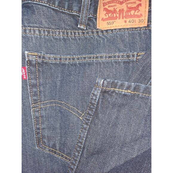 Levi's Relaxed Straight 559 Blue Jeans Size 40x30 - Picture 2 of 5